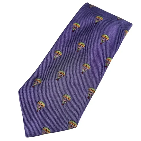 Robert Talbott Tie Hot Air Balloon EXTRA LONG Best of Class Purple Green Silk